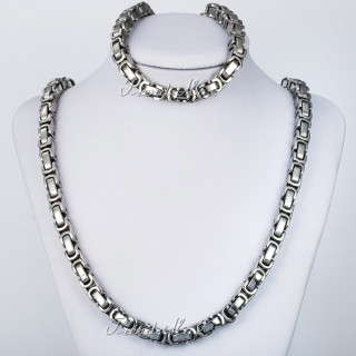 Ланец + Гривна от медицинска стомана код 302