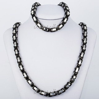 Ланец + Гривна от медицинска стомана код 303