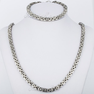 Ланец + Гривна от медицинска стомана код 304