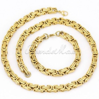 Ланец + Гривна от медицинска стомана код 305