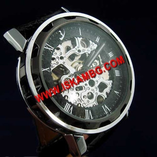 Елегантен часовник Men Black с видим механизъм