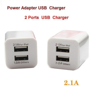 220V към 2х USB Зарядно  2.1/1.0A