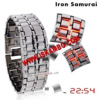 IRON LED часовник LAVA SAMURAI светло червен