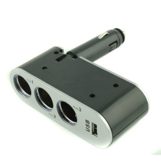 3-ка Разклонител за автомобилна запалка + USB